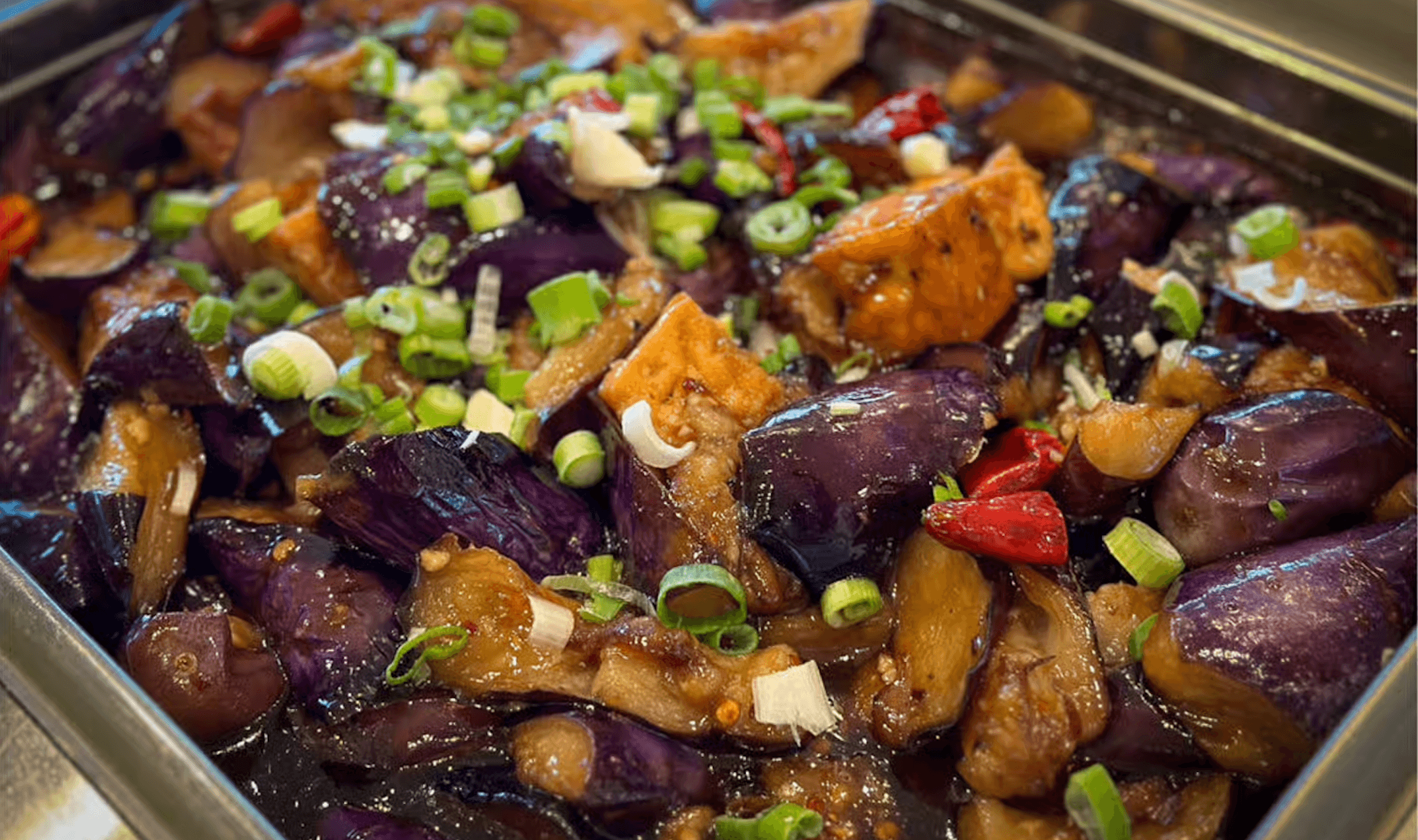 Szechuan Eggplant with Fried Tofu Bento